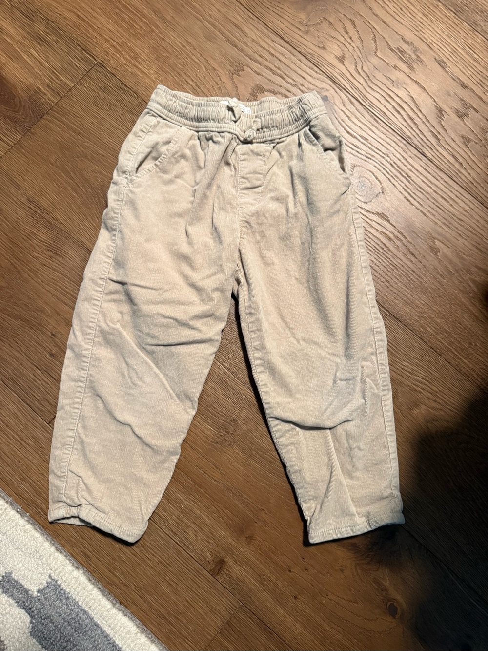 Zara Beige Corduroy Pull-On Kids Pants